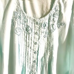 Embroidered Blue Women's Nightgown